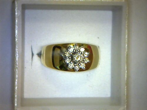 Image for 14K Yellow Gold Ladies Diamond Cluster Ring